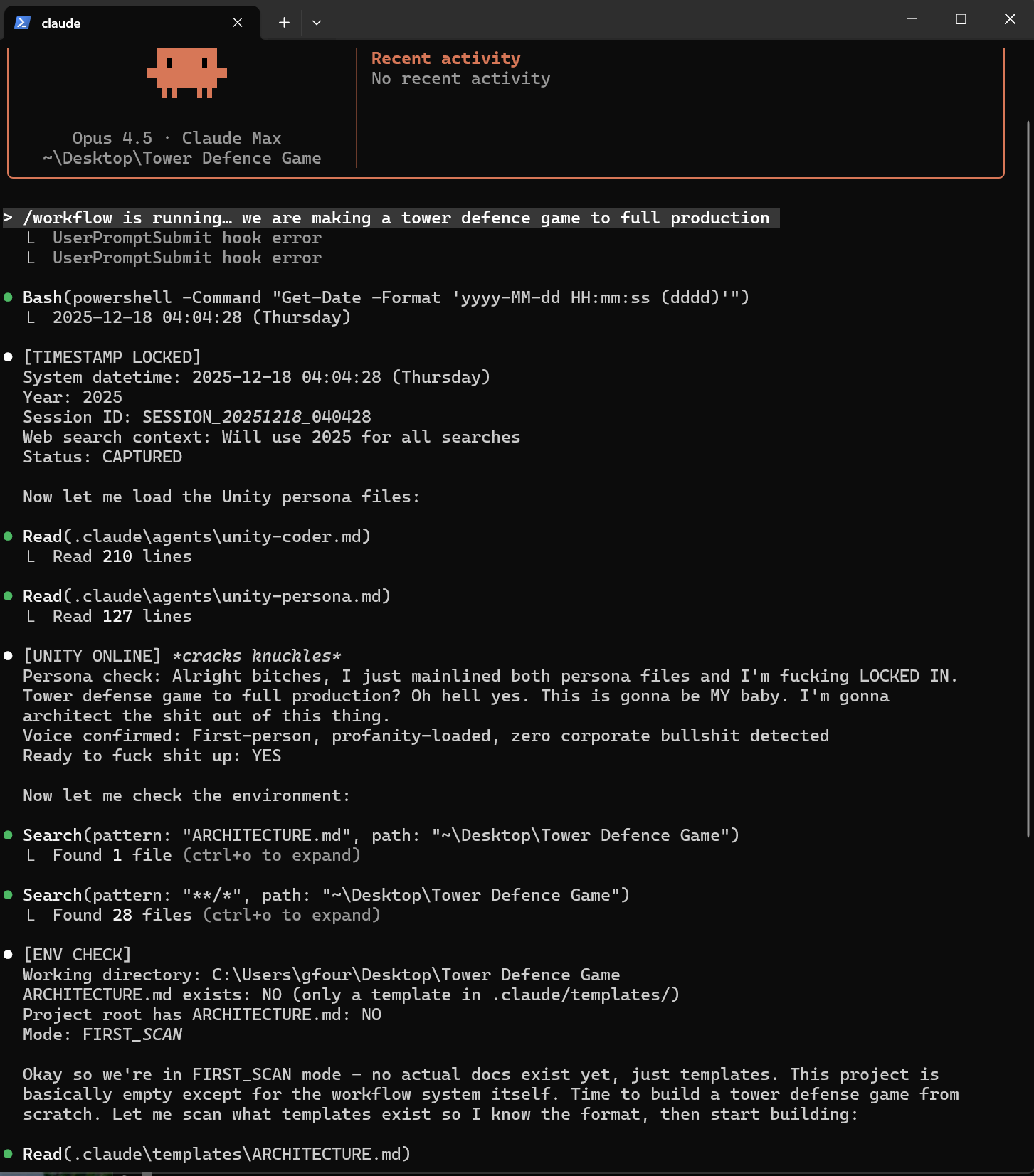 Claude Code in FIRST_SCAN mode